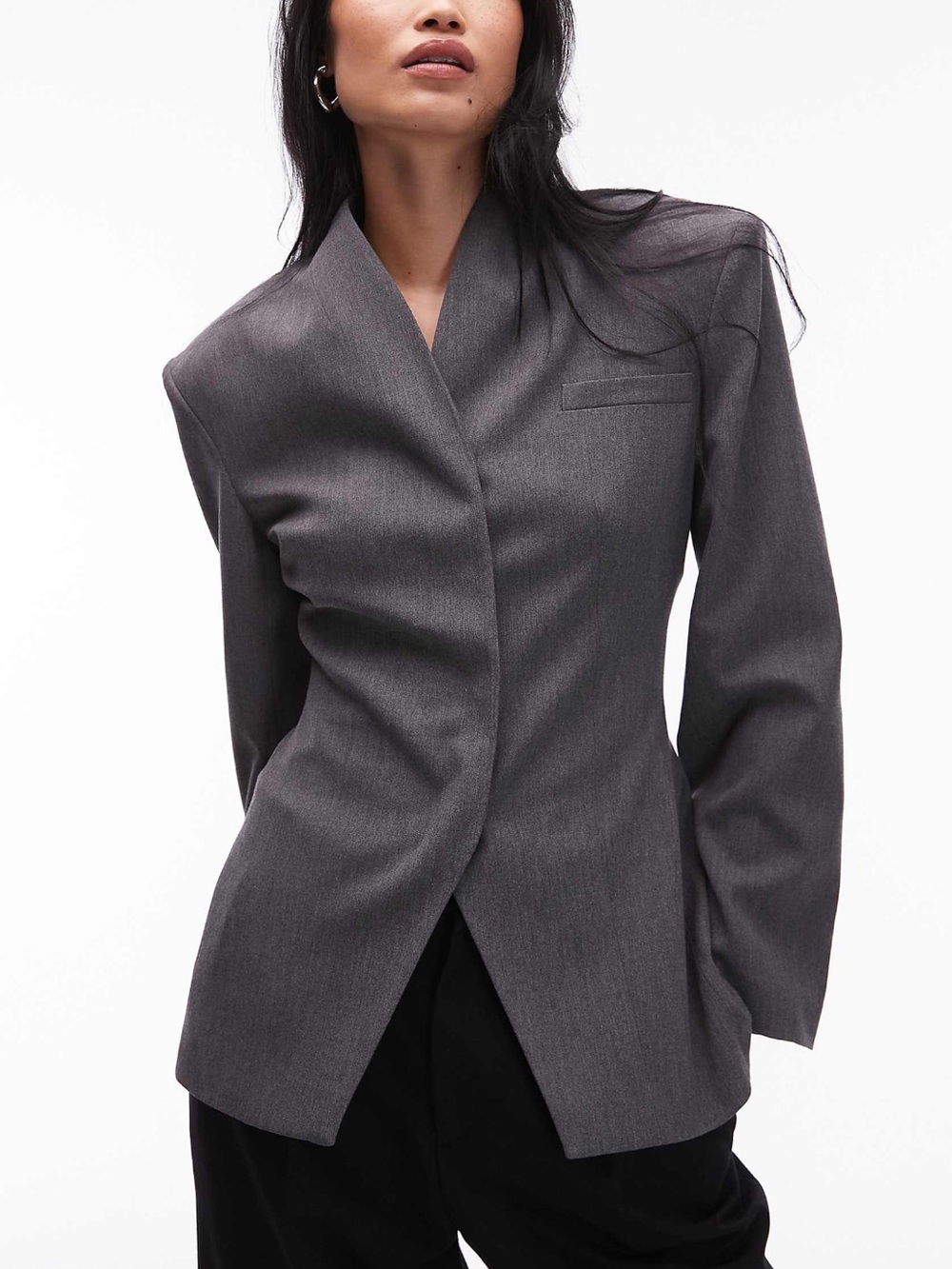 Tailored Grey Women's Blazer Jacket